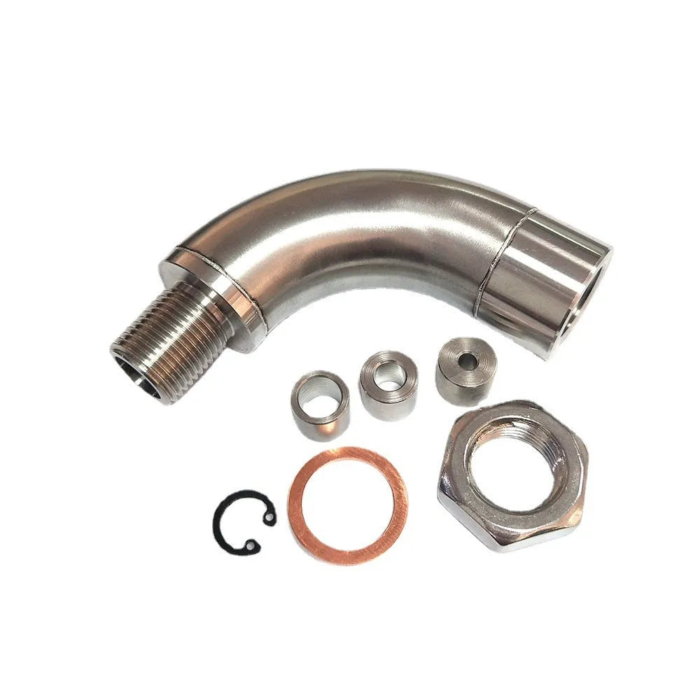 M18 x 1.5 automotive temperature sensor adapter with gas flow cross over function