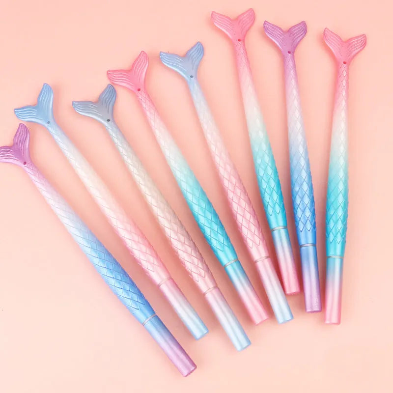 Plastic mermaid cartoon pen with 0.38mm needle-tube writing tip