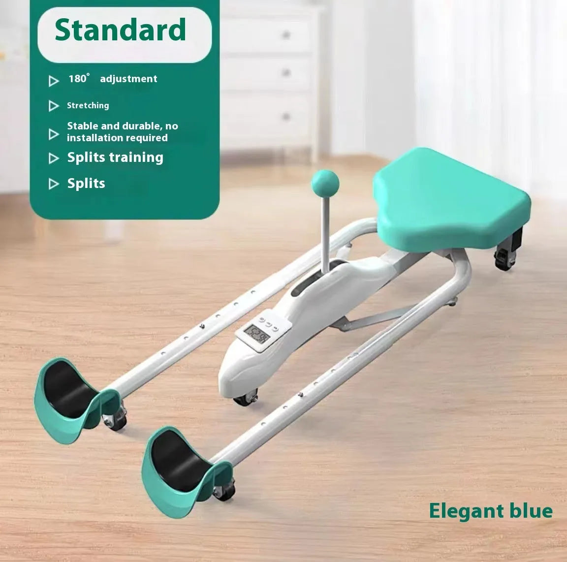 Horse leg opener stretching machine with steel frame and foam padding in blue colour