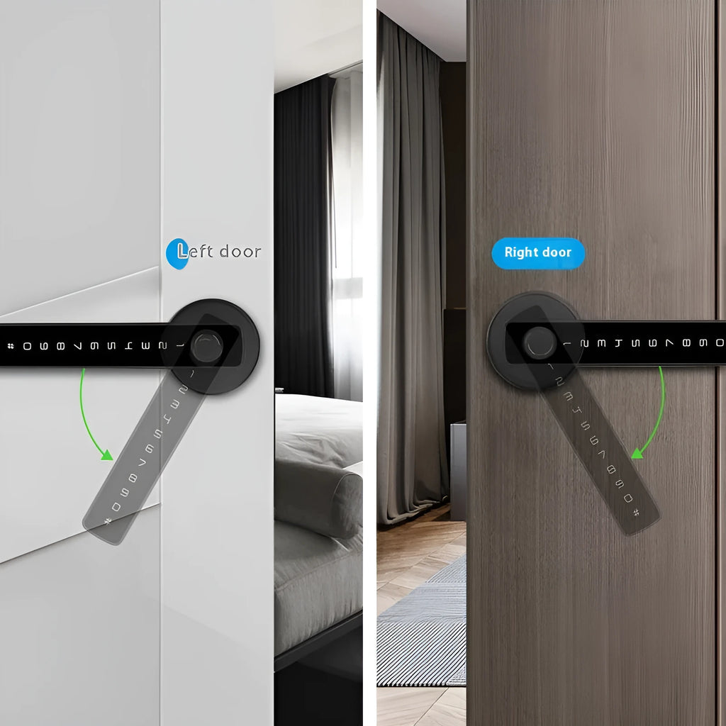 Black smart door lock with spherical card design for wooden interior doors