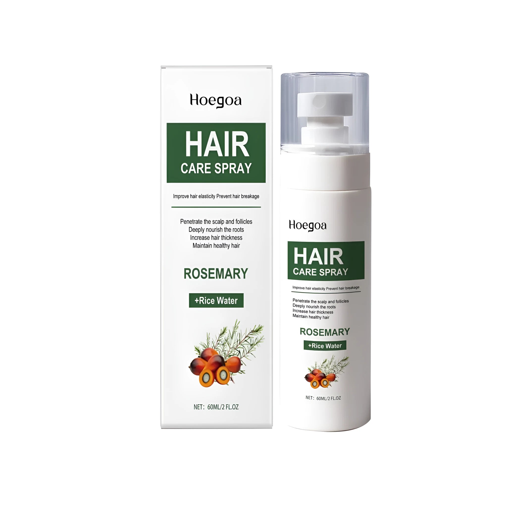 60ml rosemary hair care spray bottle with botanical oils including ginger and tea tree