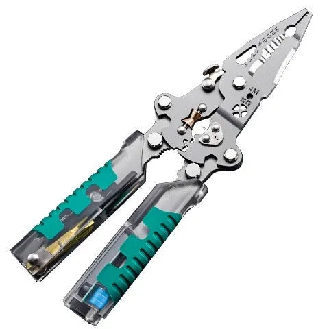 Thickened electric pointed wire stripper pliers with Luo ni steel cutting edge and rust prevention finish, 8.8 inch length