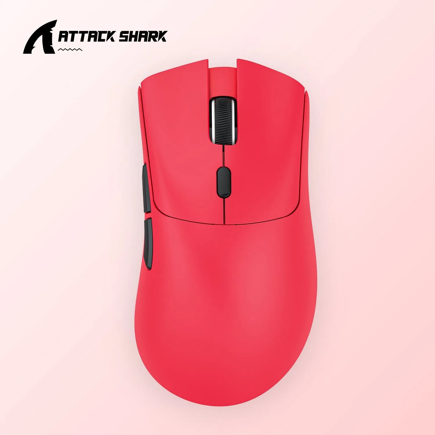 Attack Shark wireless three-mode mouse in black, red or white colours for laptop gaming and office use
