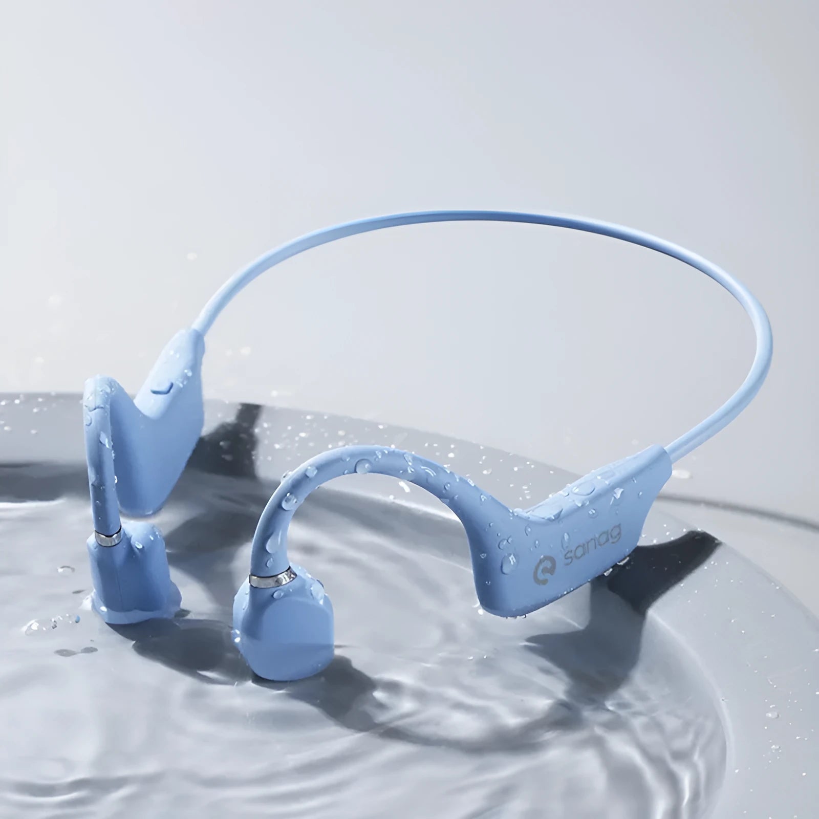 Wireless bone conduction Bluetooth headset with hanging neck design in six colour options