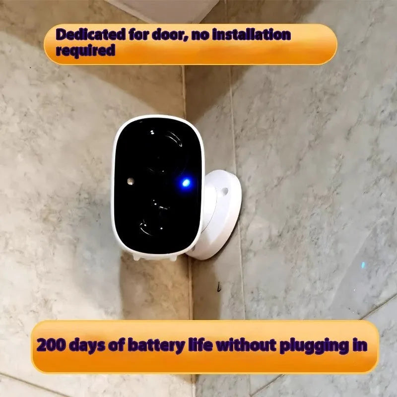 Wireless indoor surveillance camera with compact 1.2-inch ball design and self-contained mounting bracket