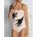 Women's polyester one-piece bikini swimwear in S, M, L, XL sizes for beach swimming