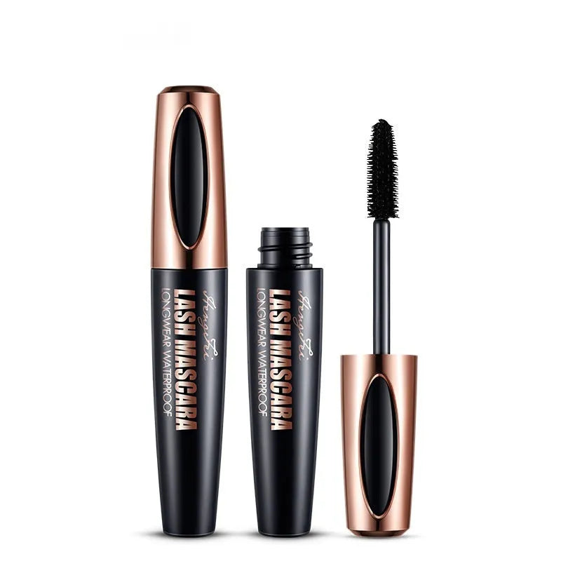 Black waterproof mascara tube for thick, long, curled lashes that resist smudging.