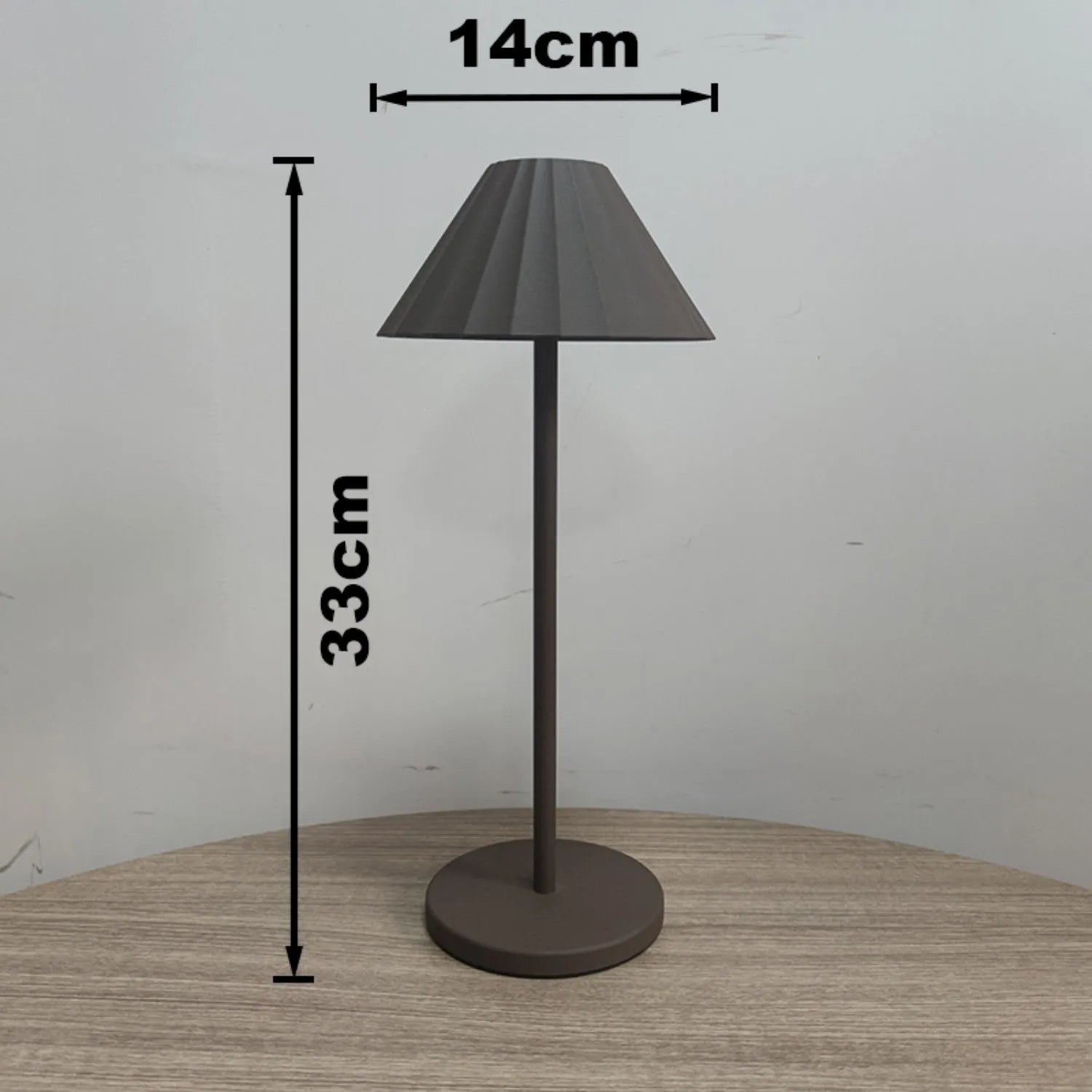 Alloy desk lamp with LED light source and touch dimming control