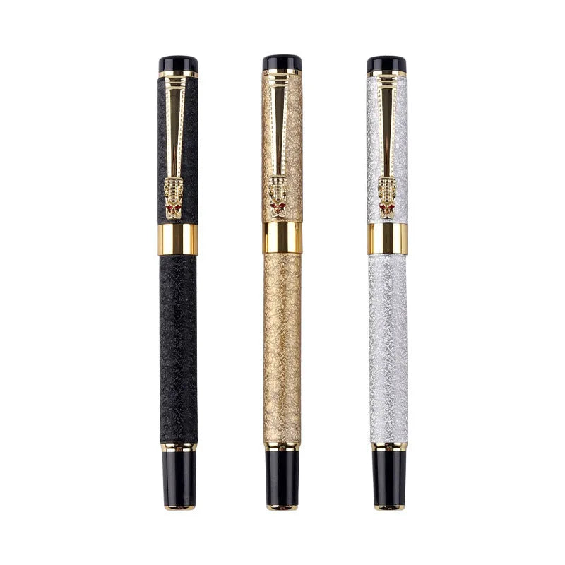 Immortal metal fountain pen with iridium nib in black colour, tip size 0.5 mm, for signature and office writing