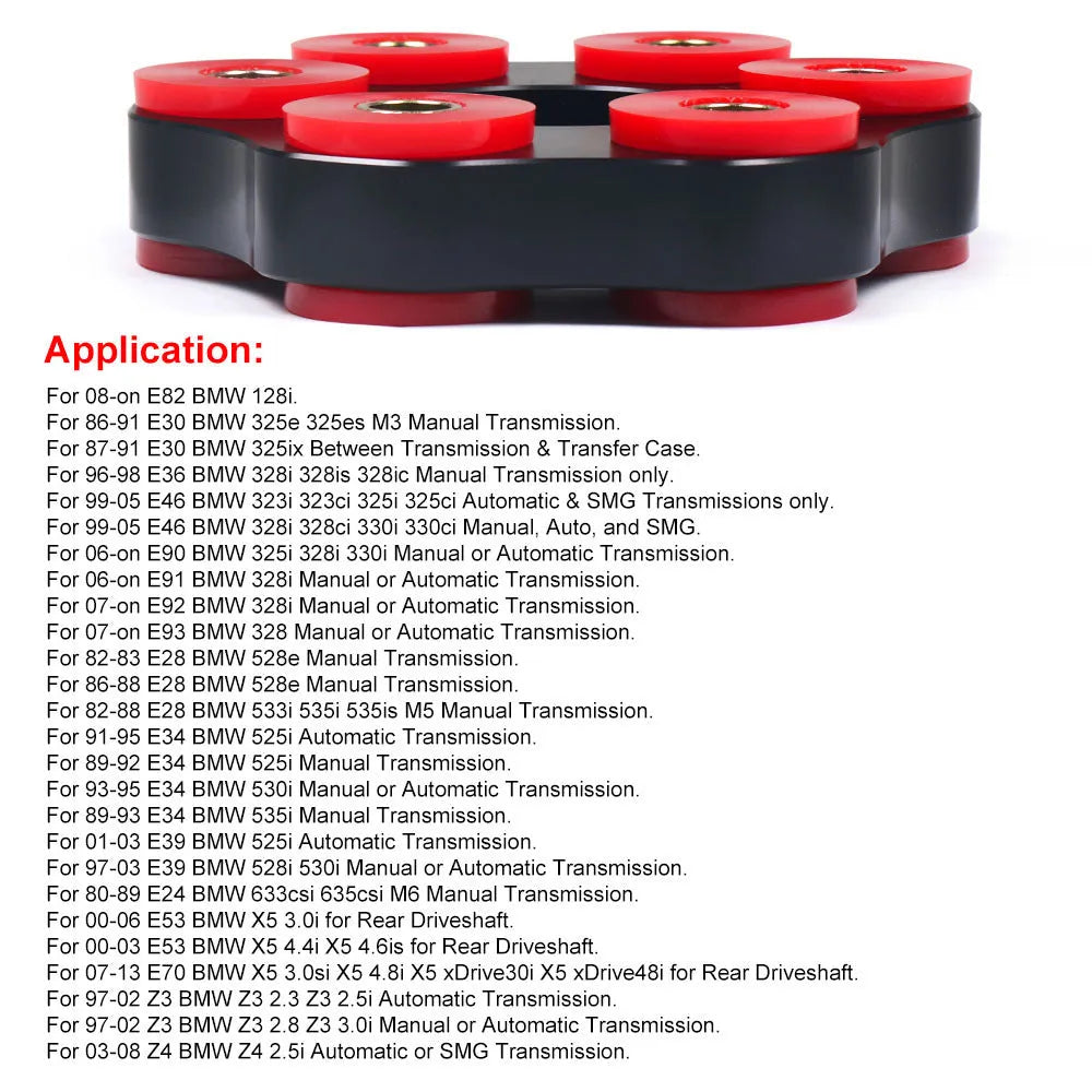 Red polyurethane aluminum BMW drive shaft connecting plate bracket for E28 E30 E36 E46 models