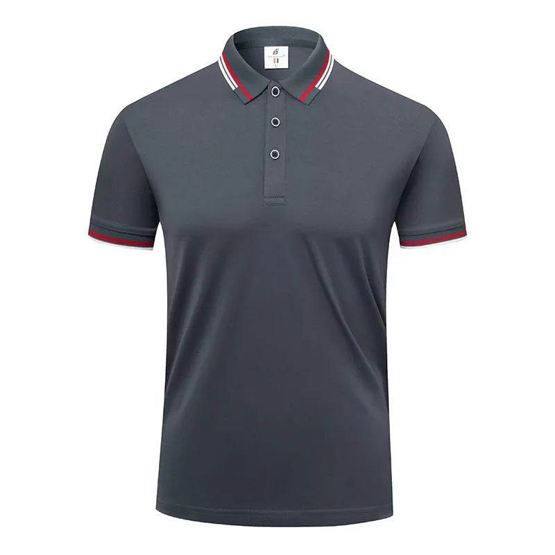 190g ice cotton lapel short sleeve top in bean green colour, front view, casual wear