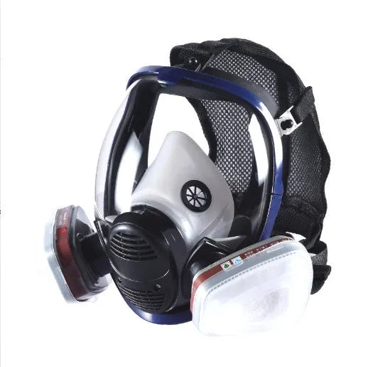 Blue edge spherical full mask with KN95 protection for epidemic prevention and fire protection