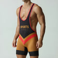 Men's solid colour polyester sports vest jumpsuit for athletic training