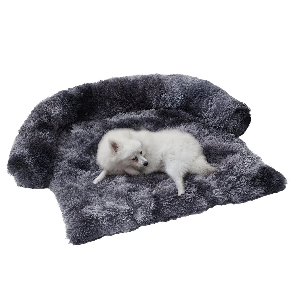 Cloth pet sofa blanket nest mat in dark gray with tie dye pattern, removable and washable, for dogs