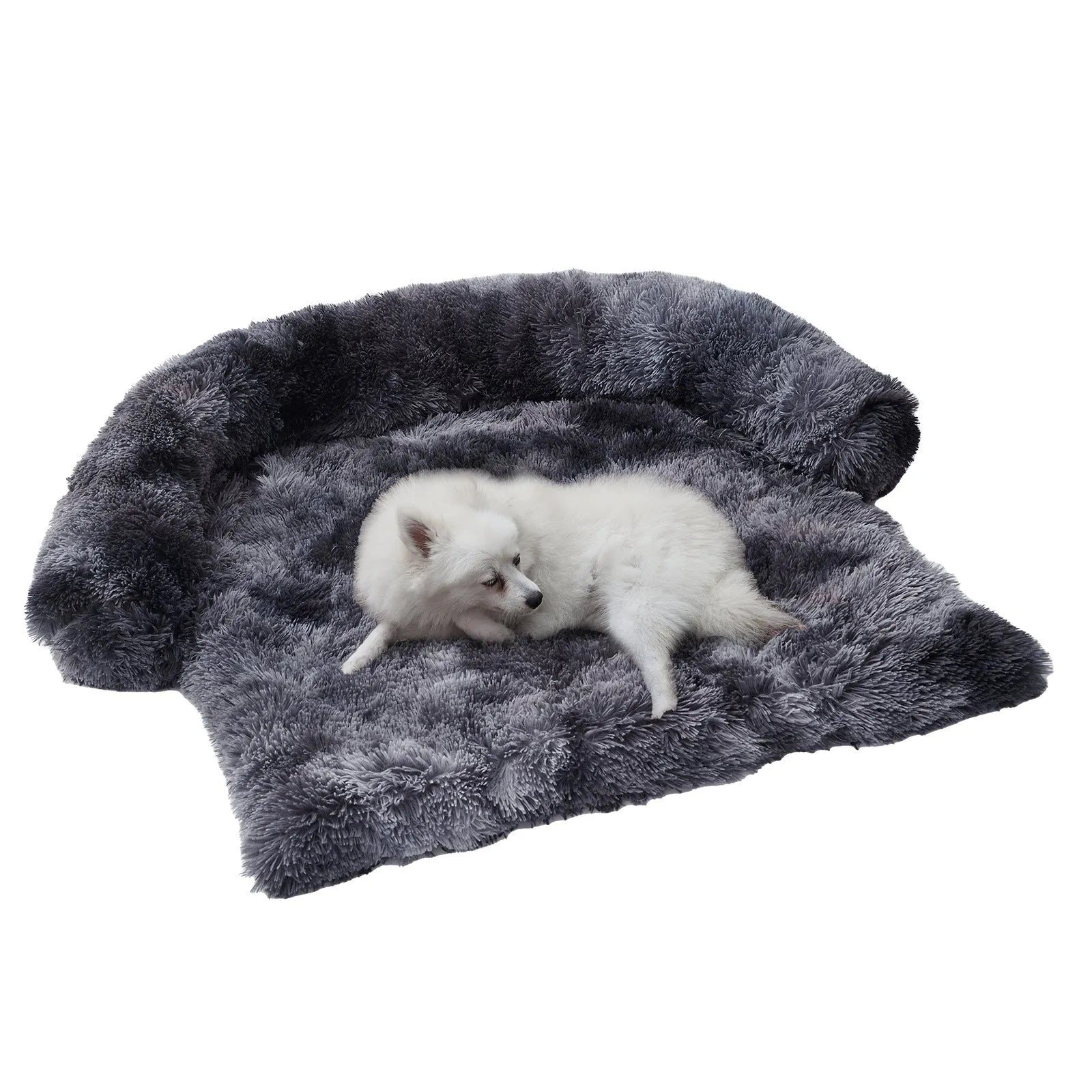 Cloth pet sofa blanket nest mat in dark gray with tie dye pattern, removable and washable, for dogs