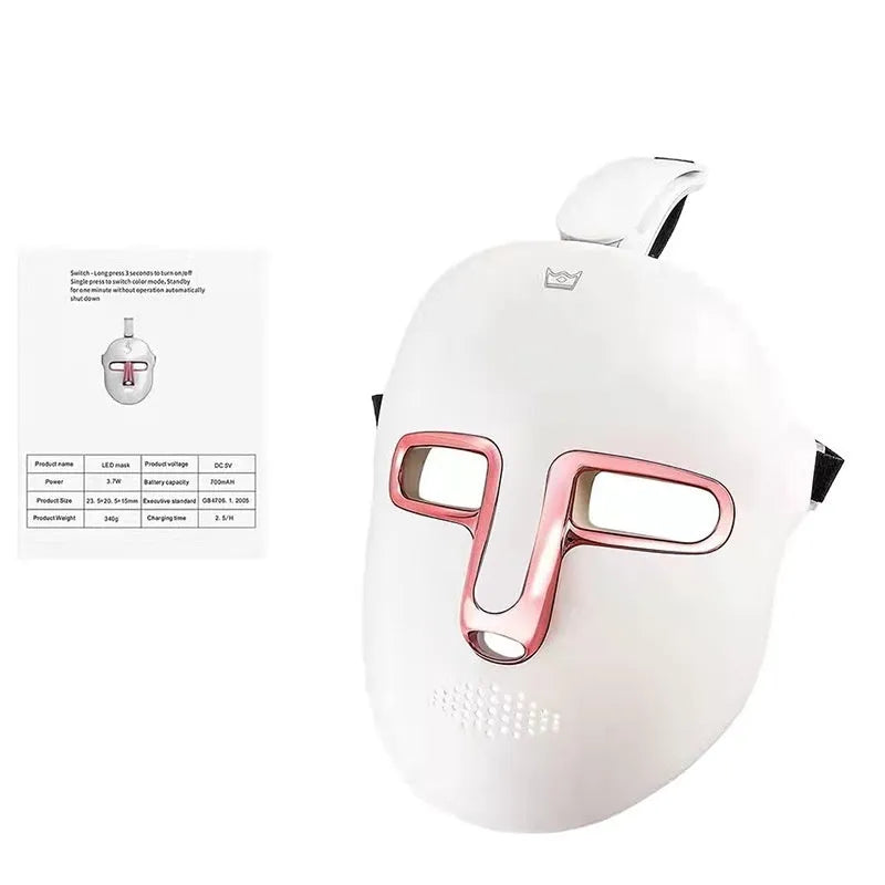 Black gold silicone LED facial beauty mask with headband and touch screen controls
