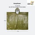 Marathon Wild cross-country raincoat in orange and army green colours showing 100x130cm dimensions