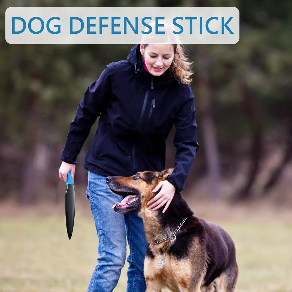 Blue handled nylon dog break stick training tool measuring 35cm for small and medium dogs.