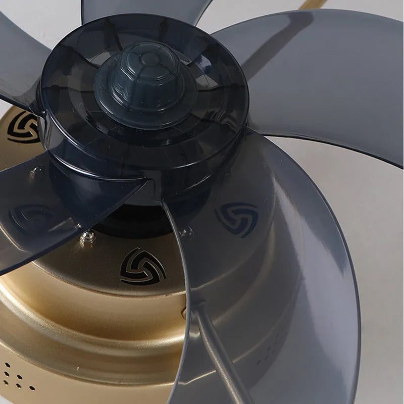 Nordic ceiling fan light with remote control in gold finish, 50cm diameter