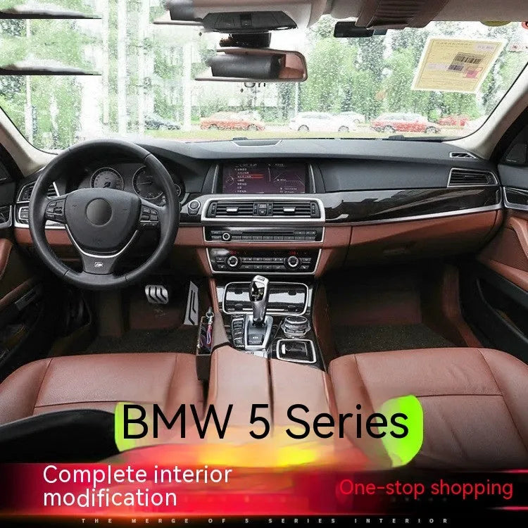 Set of four ABS stainless steel decorative trim strips for BMW 5 Series F10 F11 interior door handles.