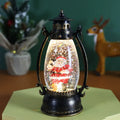 Plastic crystal ball oil lamp with LED light showing snowman and elderly figure Christmas decoration options