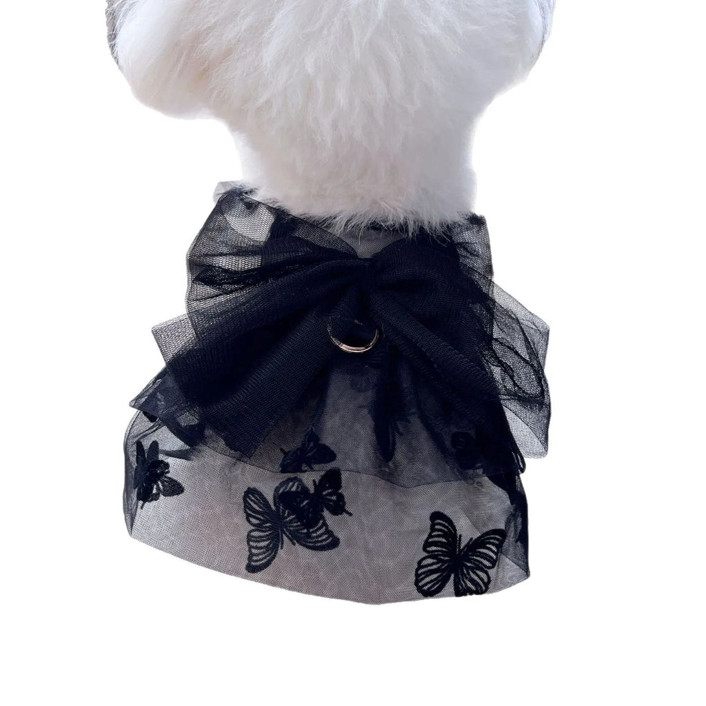Black polyester tulle skirt for small pet dog or cat, princess style