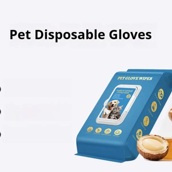 Pack of disposable pet gloves for cat and dog bath cleaning and grooming