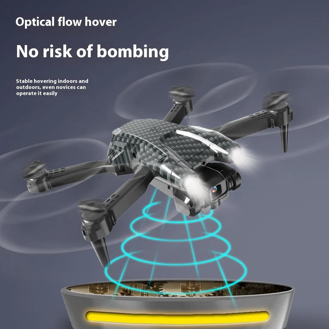 S138 black carbon fibre folding drone with dual cameras for obstacle avoidance aerial photography.