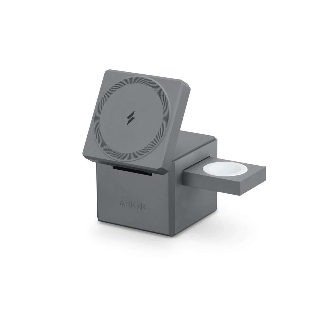 Foldable magnetic wireless charging station for iPhone, AirPods and Apple Watch with LED indicator