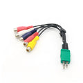 Black 0.3m AV cable with 3.5mm and 2.5mm plugs to 5RCA tinned copper wire