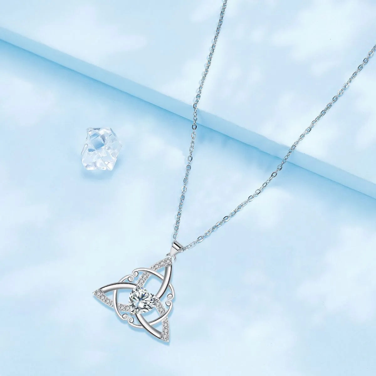 Copper Celtic knot pendant necklace for women in a choice of four electroplated colours.