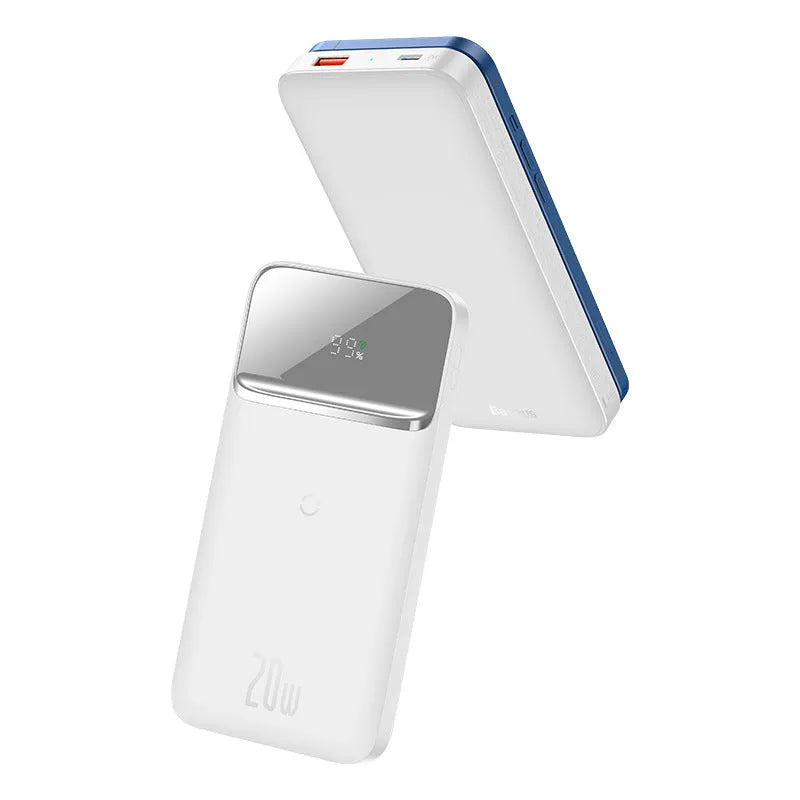 Baseus magnetic wireless power bank 10000mAh with aluminum shell in blue white and purple colors