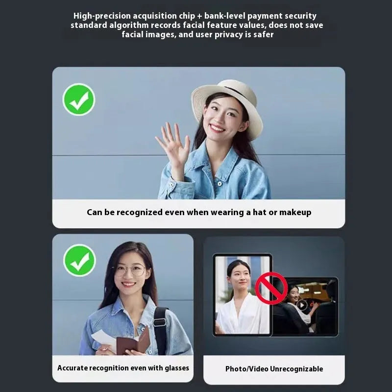 F7 face recognition fingerprint smart door lock in aluminium alloy housing on a wooden door.