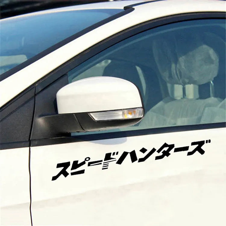 35x35cm Japanese car sticker with reflective properties in black and white colour options