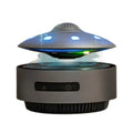 Automatic lifting magnetic levitation Bluetooth speaker with floating orb above a black base.