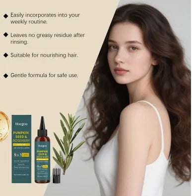 Rosemary essential oil 100ml bottle with pointed applicator tip and hair comb for scalp treatment