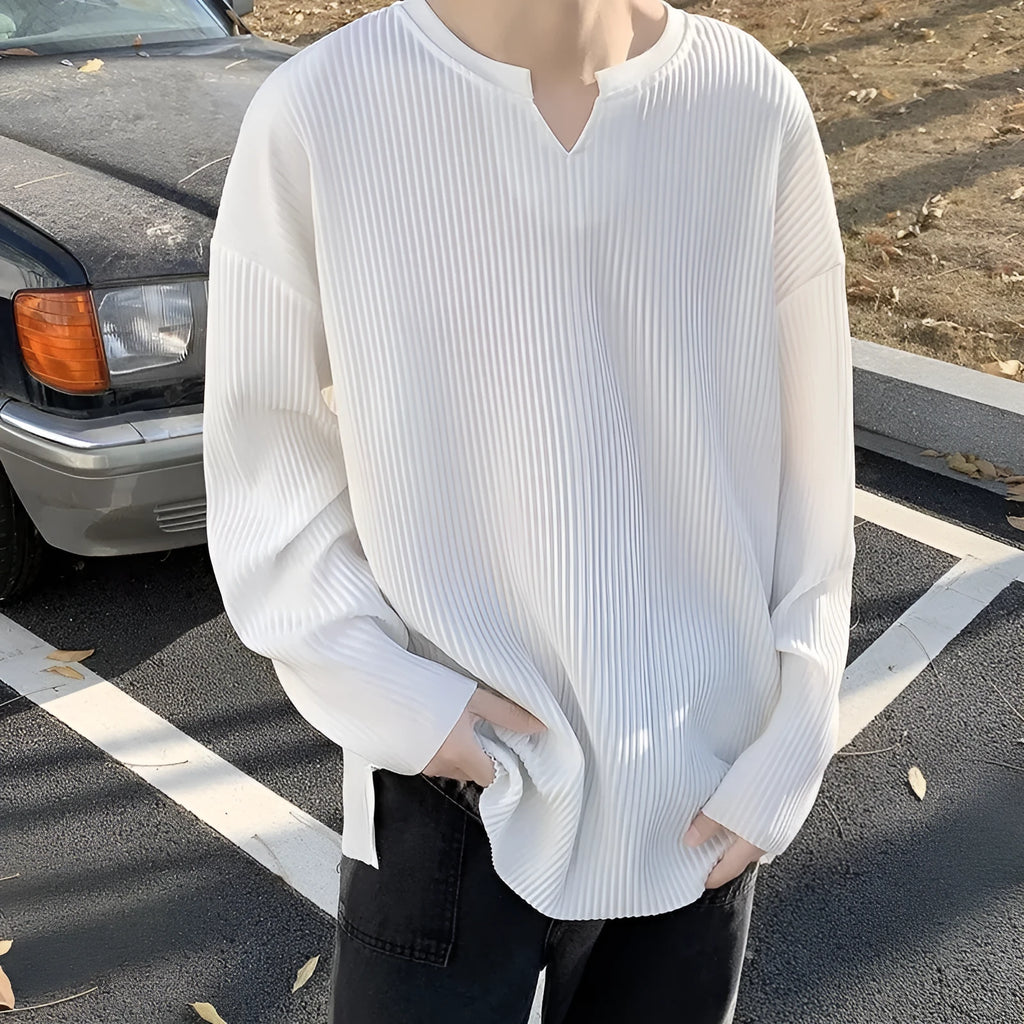 Plus size loose fit striped texture pullover jumper in grey