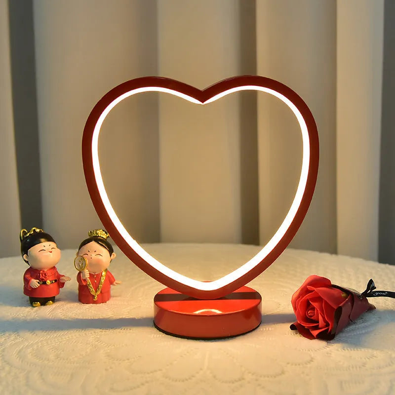 Creative red wedding lantern decorative table lamp with USB warm light and remote control dimming