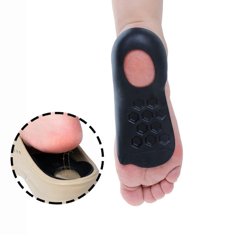 Varus correction arch support insole in white, black, and skin colour for flat feet.
