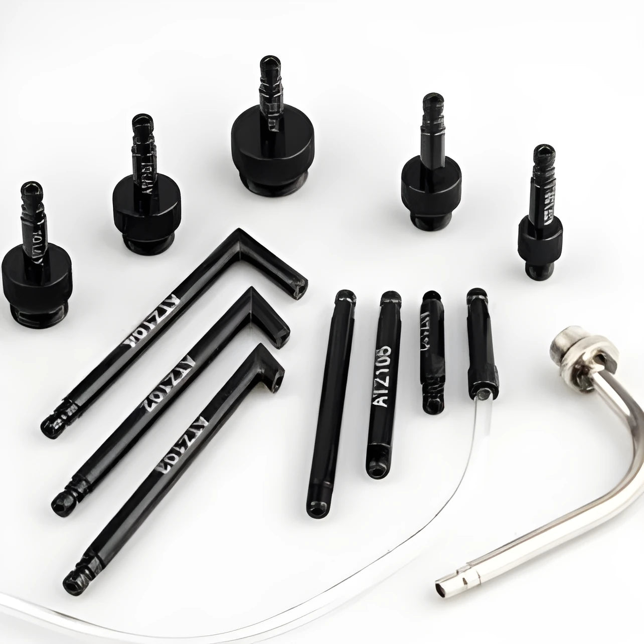 Automatic transmission oil refuelling machine kit with injector tool and multiple connectors