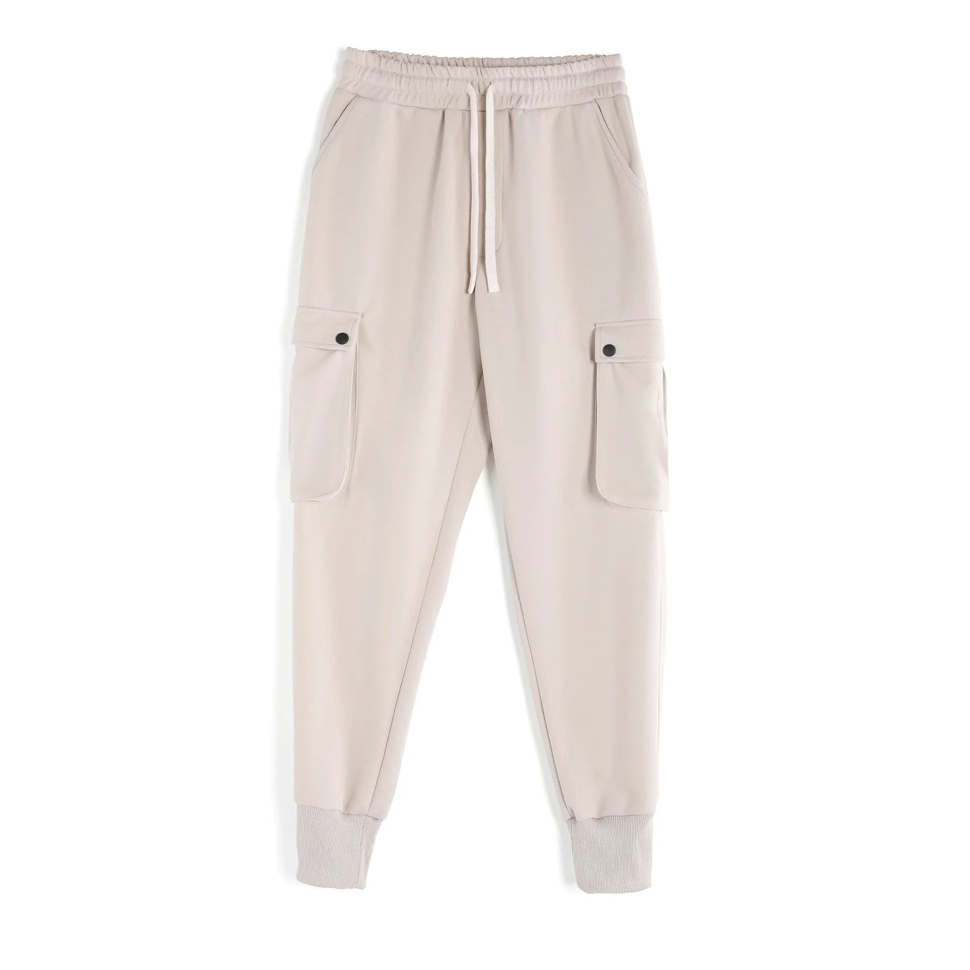 Men's loose fit cotton ankle-tied sports trousers with multiple pockets in six colour options