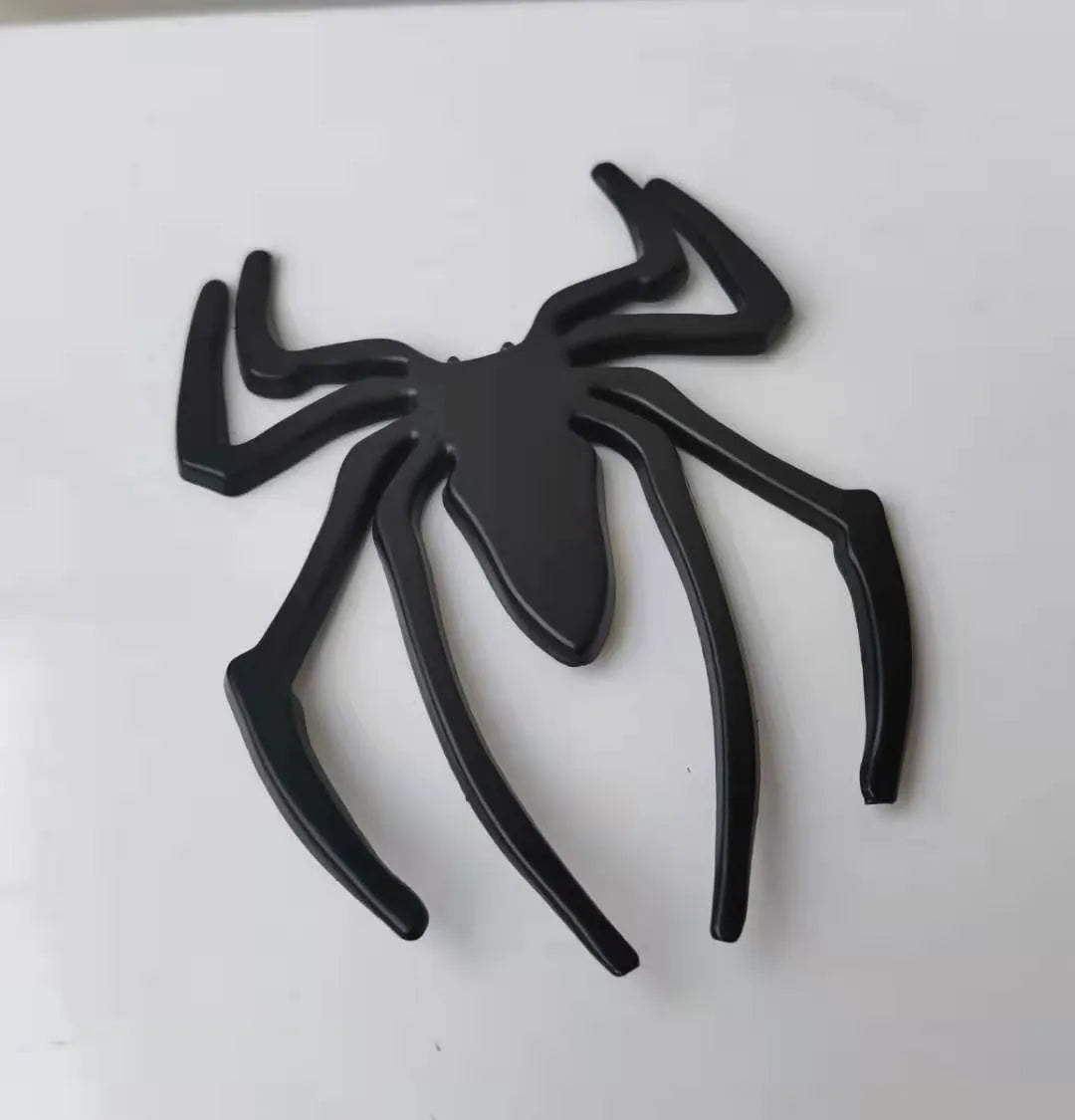 3D metal spider car bumper sticker in zinc alloy measuring 7x5cm