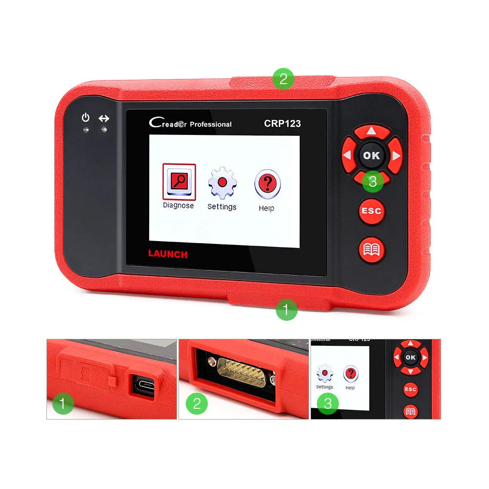 CRP123 automotive fault detector diagnostic equipment with card reader and cables