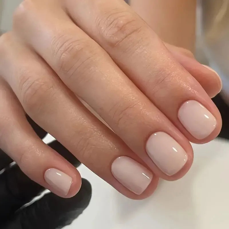Plastic false nail art set in solid colour MY119, cute style for ladies.