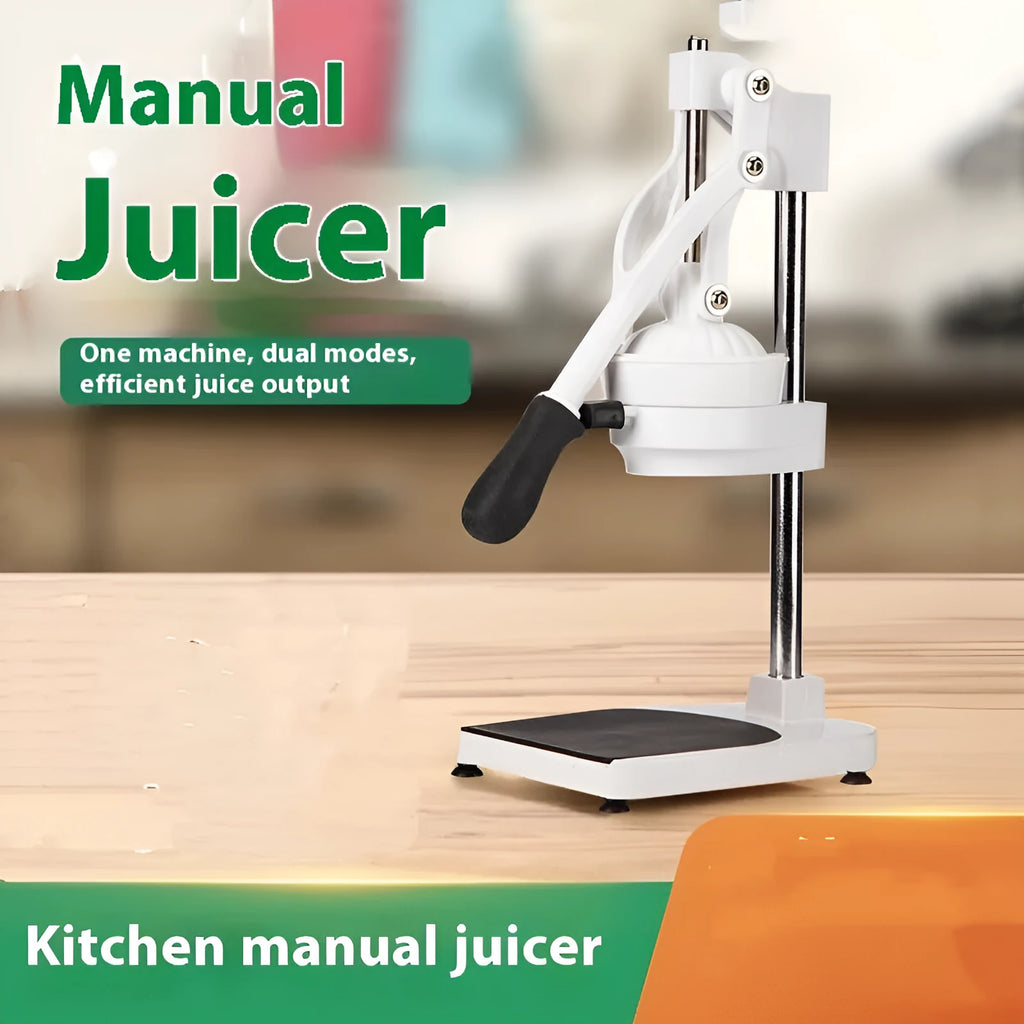 Stainless steel manual citrus juicer for commercial orange juice preparation with quick-disassembly design