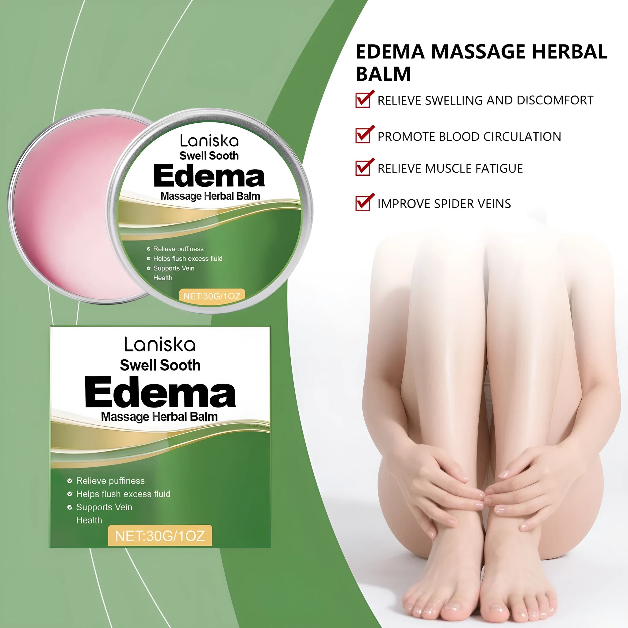 30g leg care herbal cream tube with cooling blend of menthol horse chestnut and vitamin E