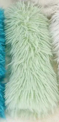 Cat plush toy pillow in blue, green, pink, and white colours measuring 27cm by 10cm