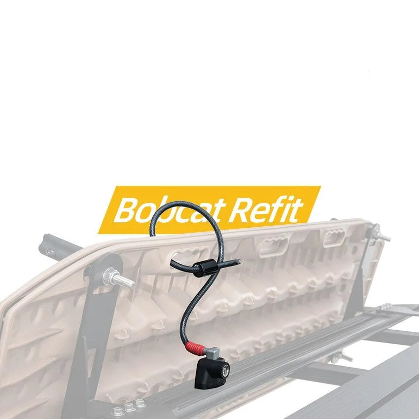 Plastic sheathed steel cable roof platform lock for securing kayaks and camping equipment