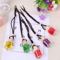 Car air freshener glass bottle hanging ornament with 55g net content, available in six scents including lavender and lemon