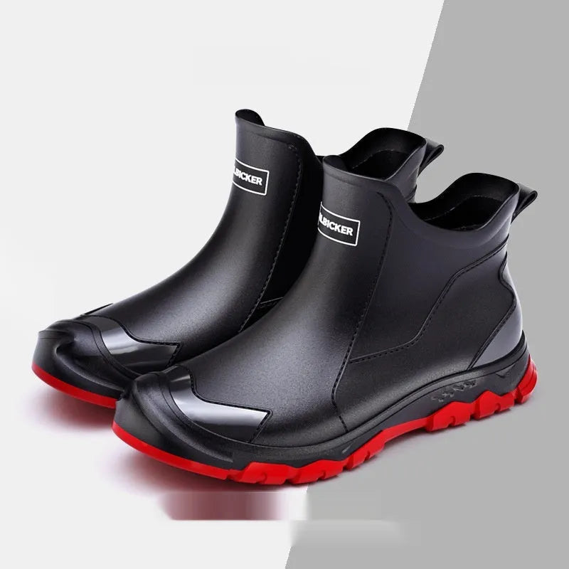 PVC low-tube outdoor wading shoes with non-slip soles in various colour options